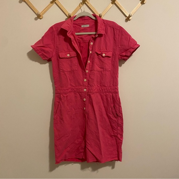 Outerknown Pants - Outerknown Bright Pink Linen Blend Jumpsuit size Medium